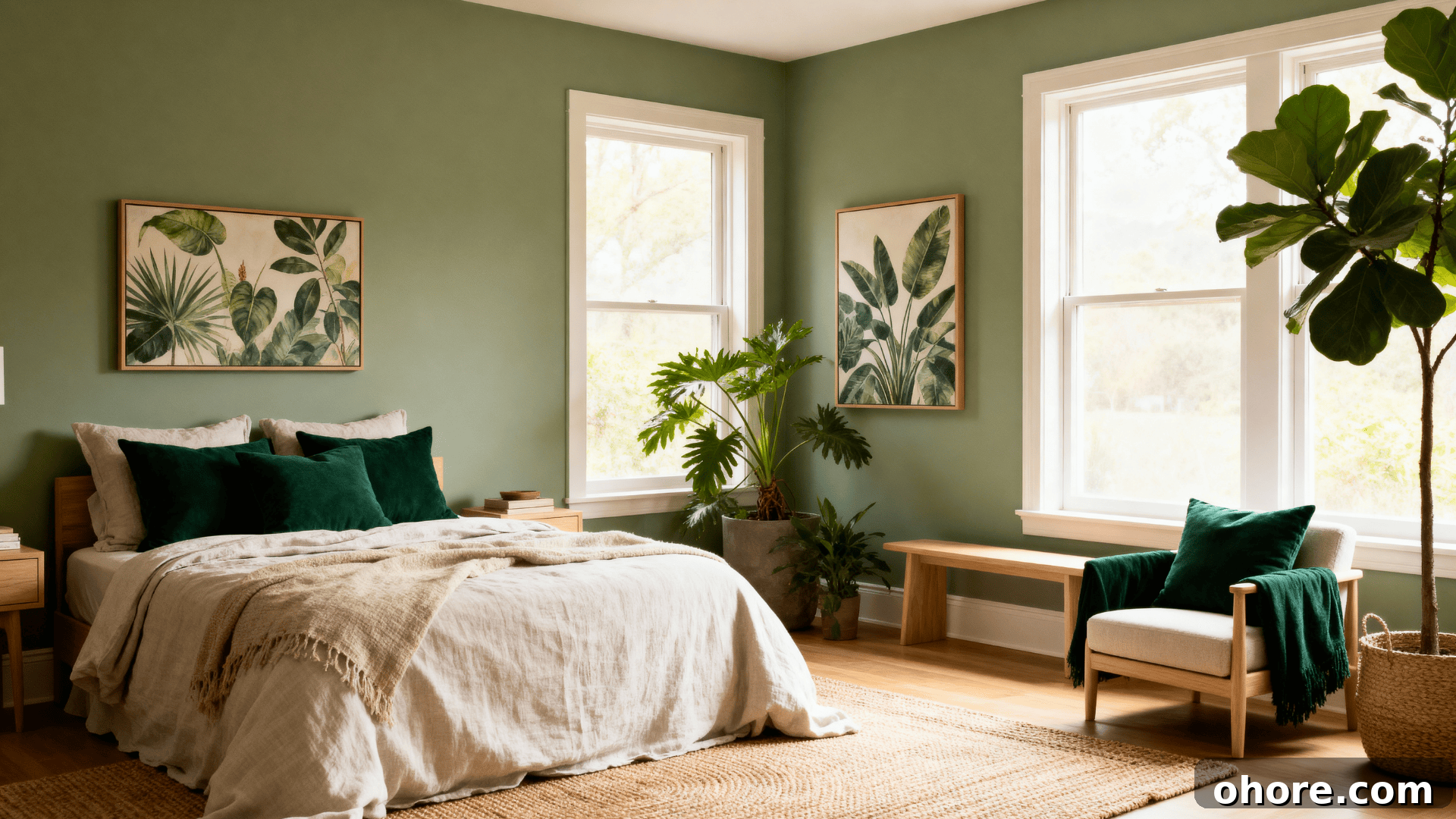 13 Calming Bedroom Paint Colors That Improve Sleep 3 green nature inspired serenity