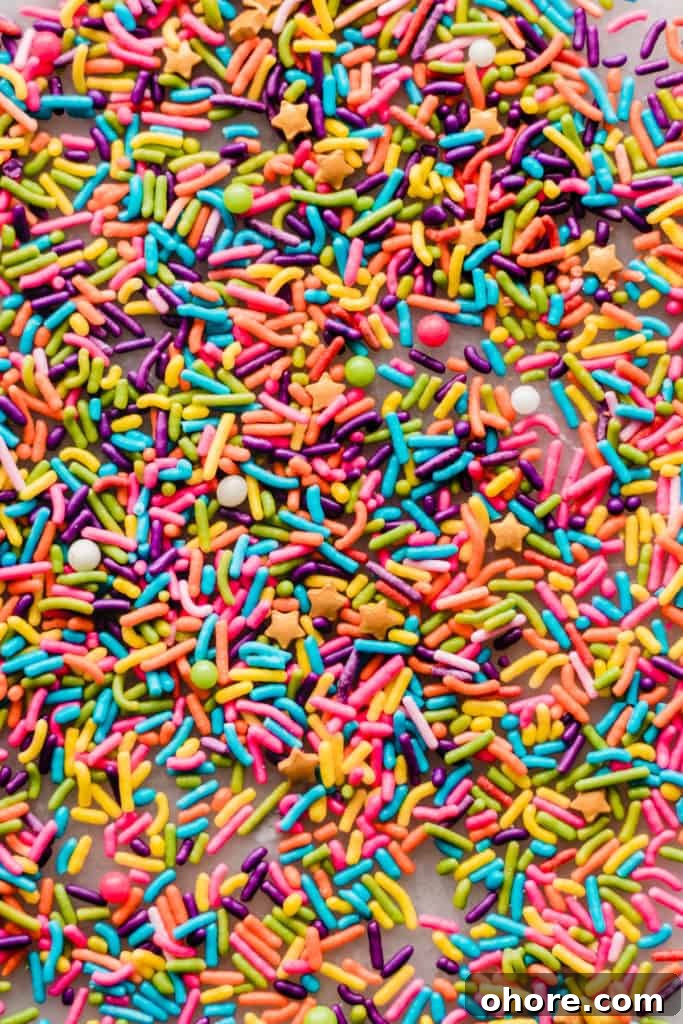 A pile of colorful sprinkles.