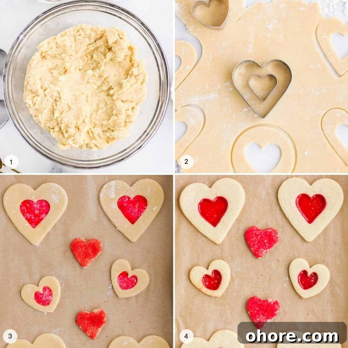 Stained Glass Cookies: Recipe and Decorating Tips 5 Process steps showing how to make glass cookies