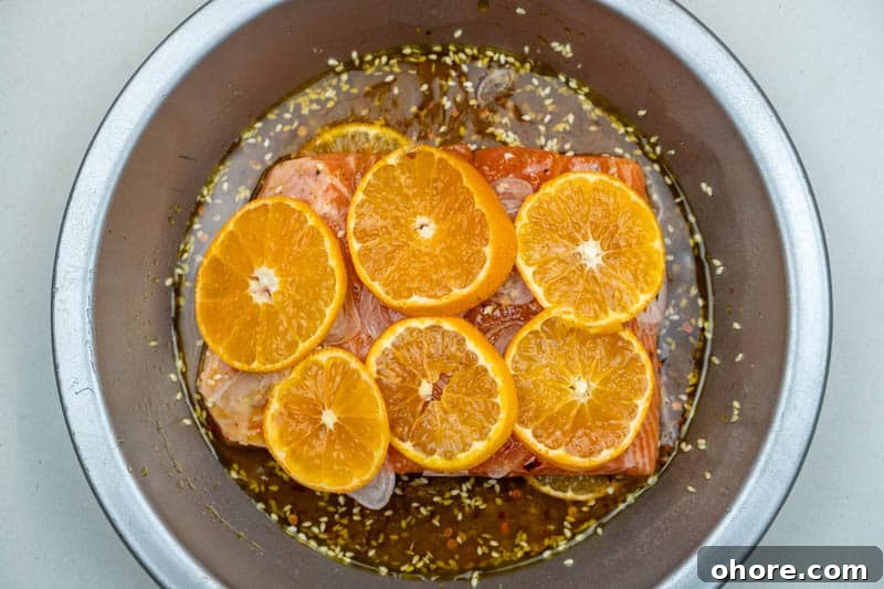 Clementine-Glazed Baked Salmon (No Lemon) 6 Prepping the salmon before baking