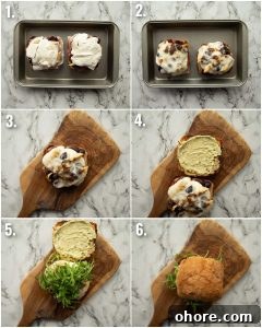 6 step by step photos showing how to make antipasto sandwiches