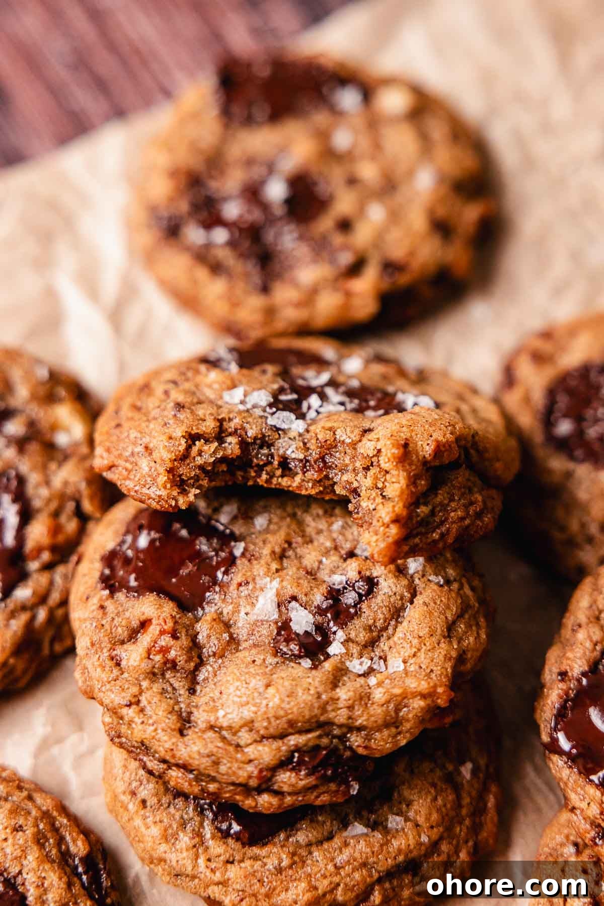 closeup of chewy banana bread cookie interior