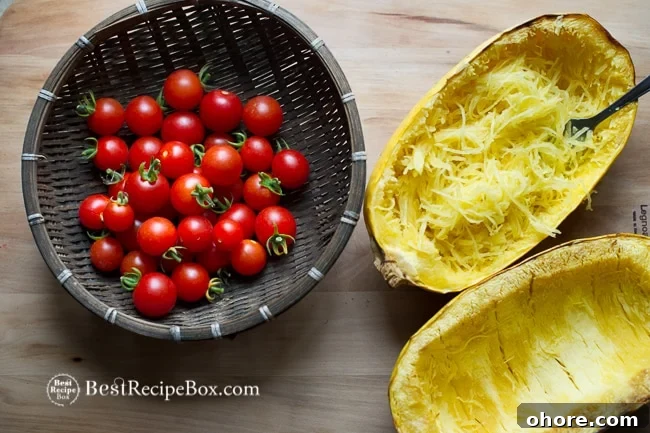 Baked spaghetti Squash Recipe on BestRecipeBox.com Baked spaghetti Squash Recipe step by step