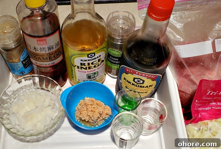 Blackstone Griddle Egg Roll in a Bowl Recipe 3 Ingredients for Eggroll In A Bowl Measured out