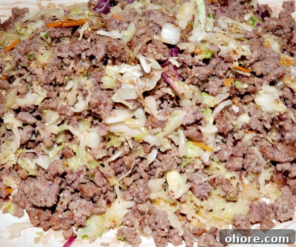 Blackstone Griddle Egg Roll in a Bowl Recipe 6 Eggroll in a bowl served on a platter
