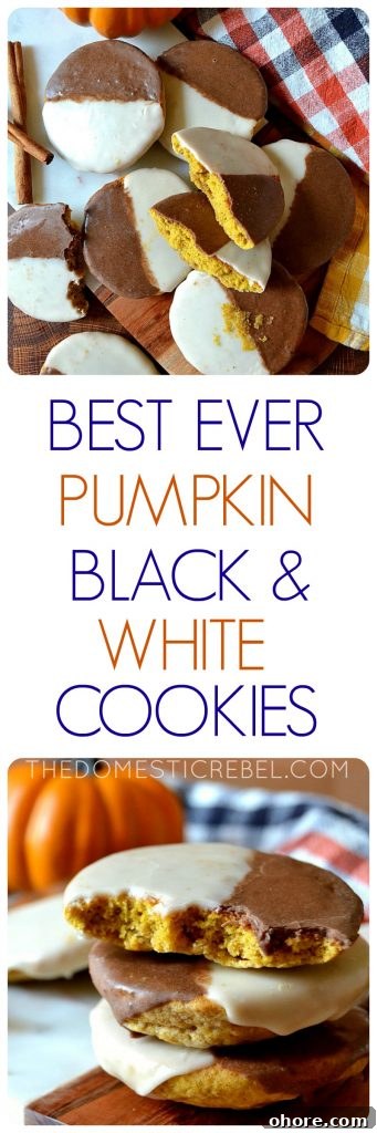 Best Ever Pumpkin Black and White Cookies photo collage