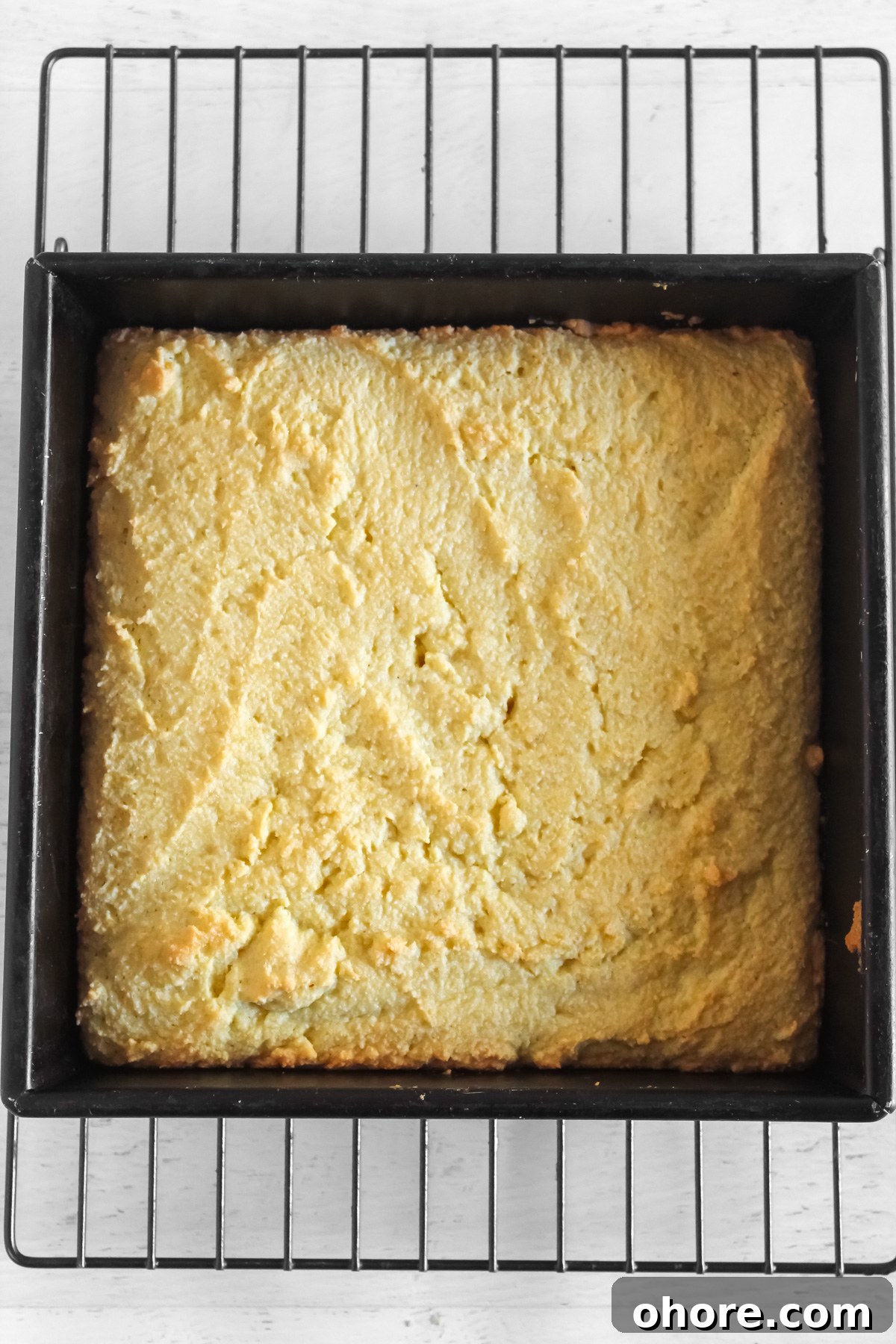 Almond Flour Cornbread: Dairy-Free, Gluten-Free Recipe 9 almond flour cornbread cooling on a wire rack