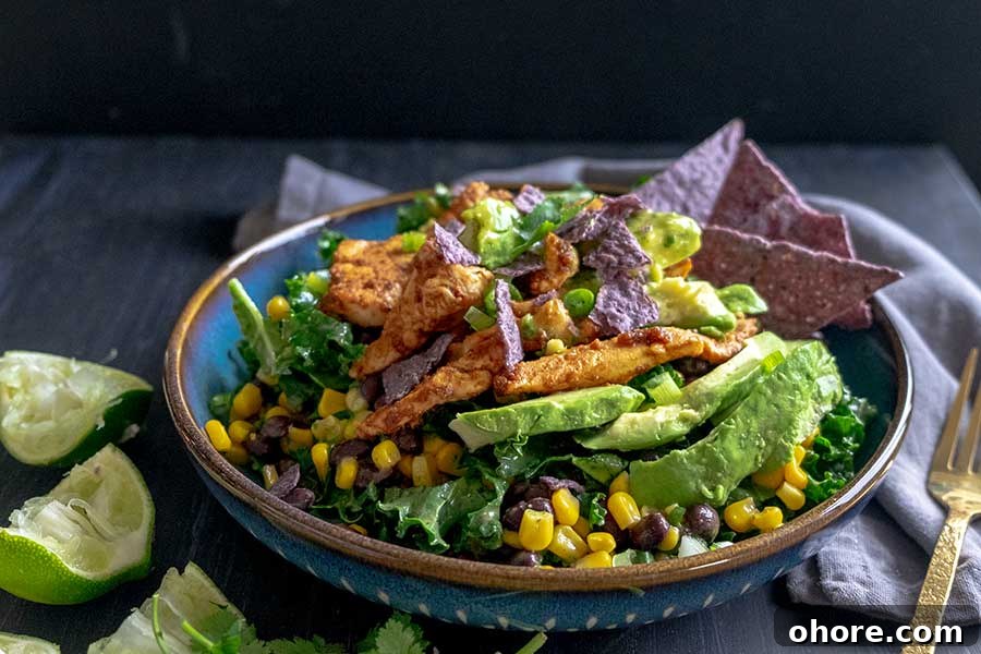 32 Gluten-Free Recipes That Support Weight Loss Goals 18 baja chicken kale salad with limes on the side