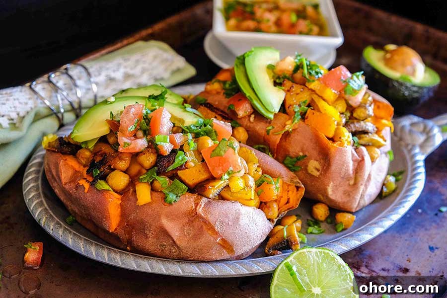32 Gluten-Free Recipes That Support Weight Loss Goals 3 over view of stuffed baked yams for weight loss diet