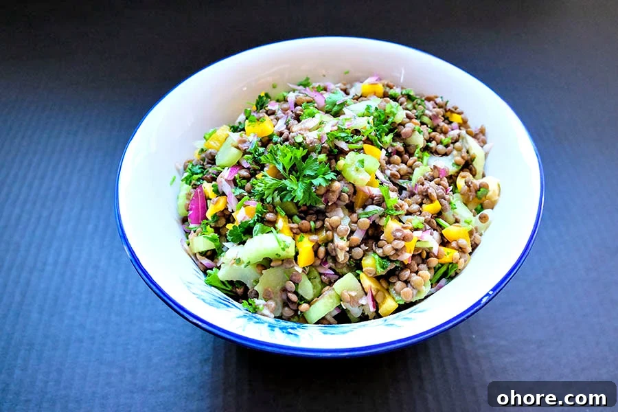 32 Gluten-Free Recipes That Support Weight Loss Goals 31 lentil salad in a bowl