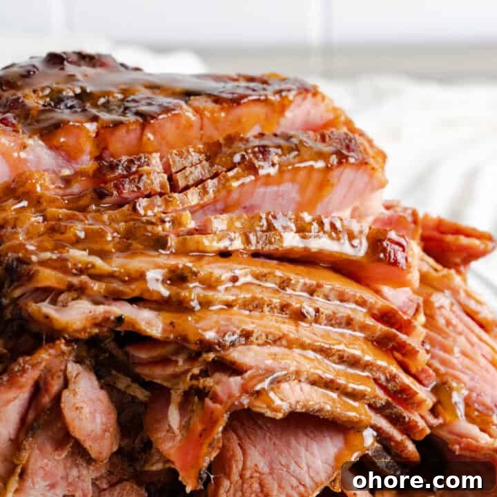 30+ Thanksgiving Recipes You Can Make in an Instant Pot 10 Instant Pot Honey Baked Ham with glaze on serving platter