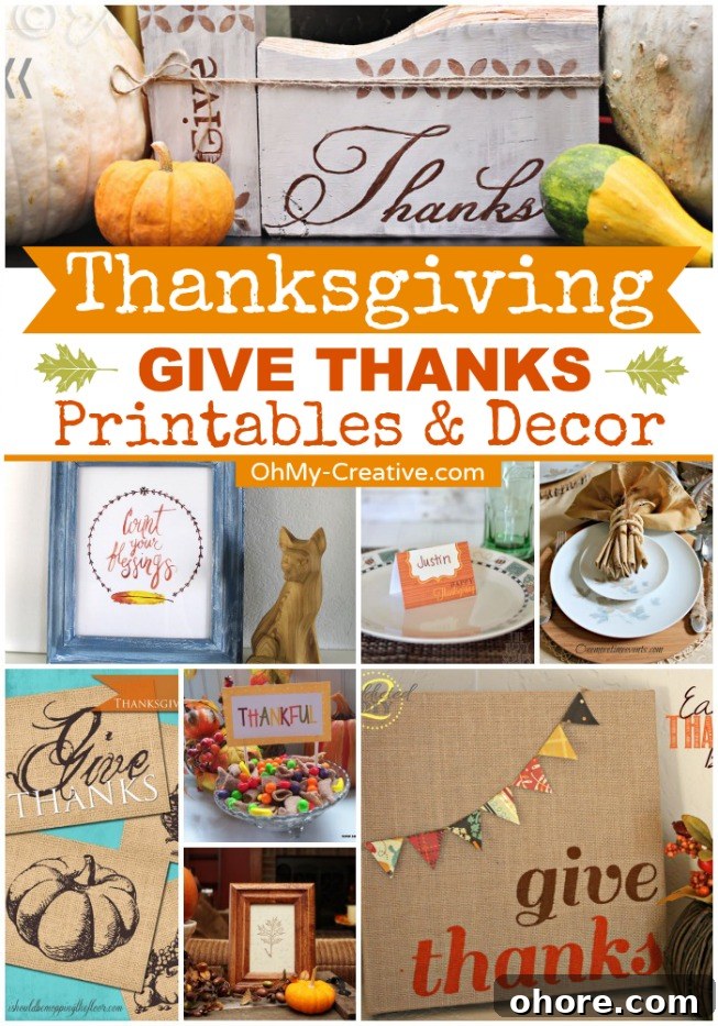 Thanksgiving Give Thanks Printables & Decor
