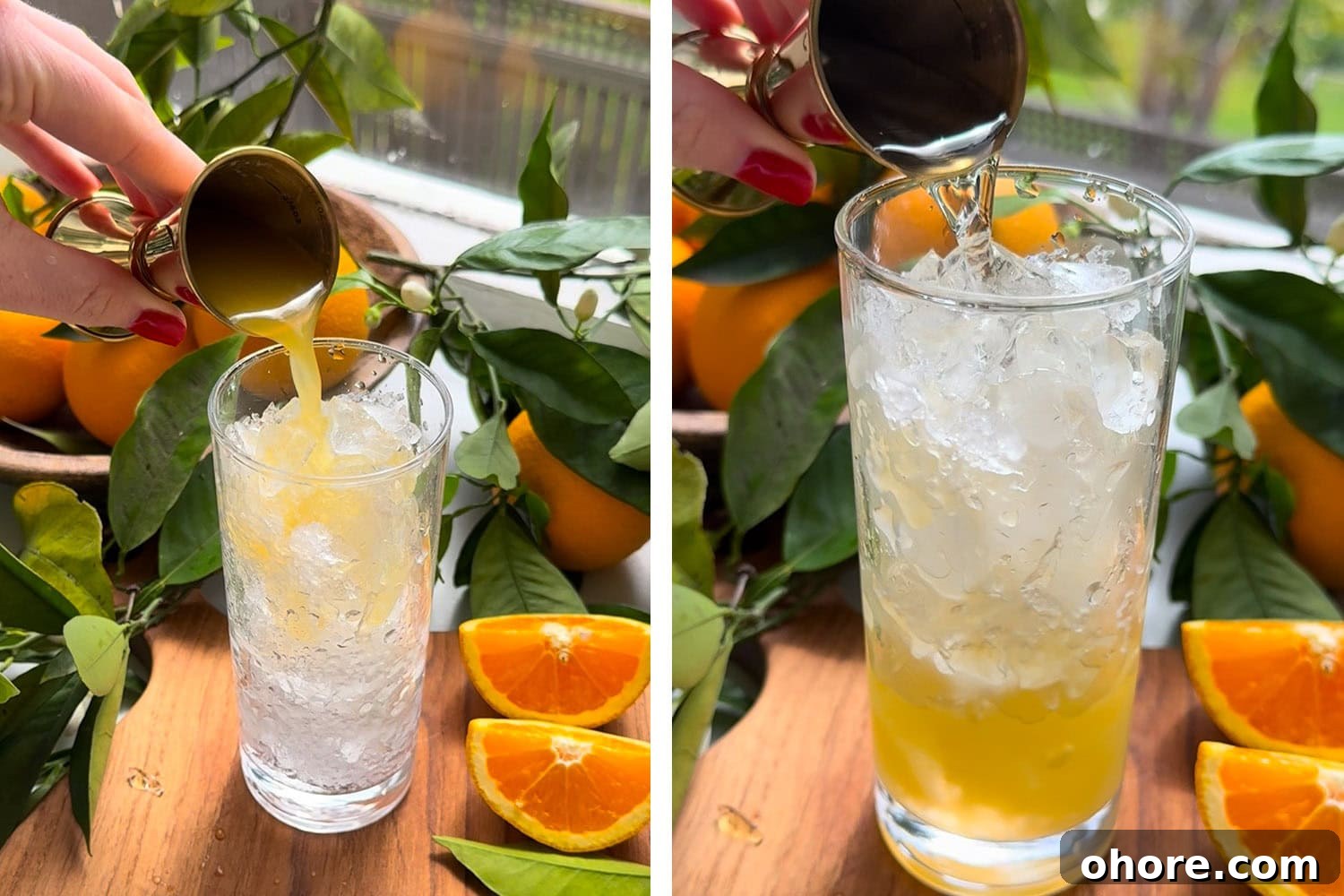 Orange Blossom Gin & Tonic Recipe — Floral G&T Cocktail Guide 5 Add orange juice, gin, and elderflower liqueur