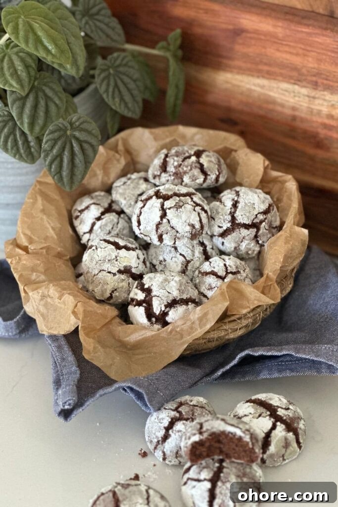 Sourdough Recipes for a Romantic Valentine’s Day Meal 14 A tin of sourdough chocolate crinkle cookies.