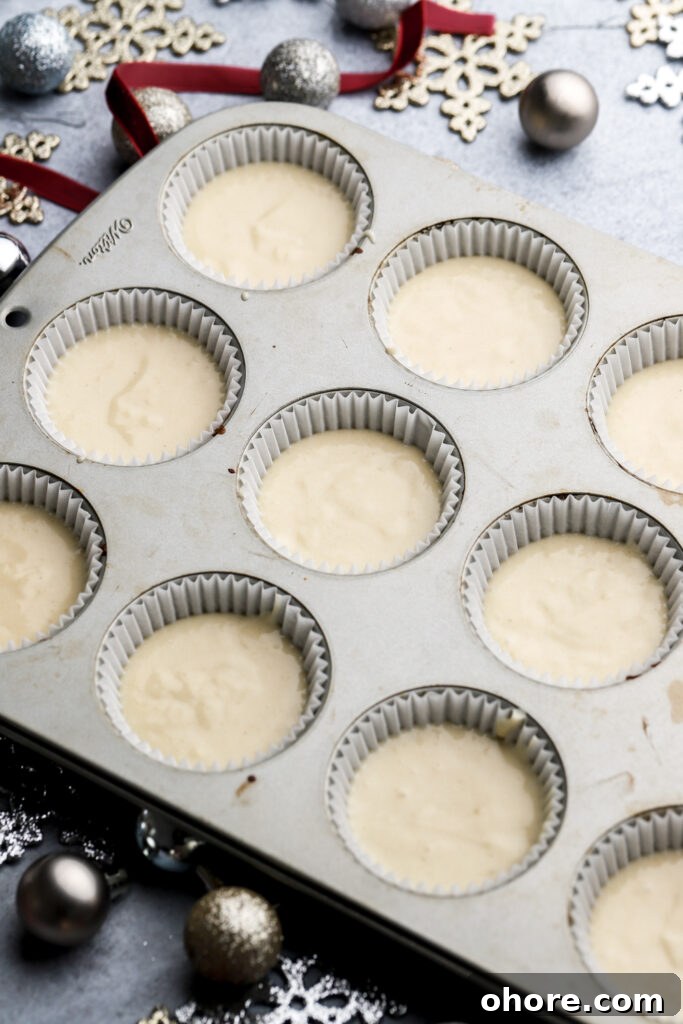 Refreshing Peppermint Cupcakes Recipe with Creamy Frosting 4 white cupcake batter unbaked