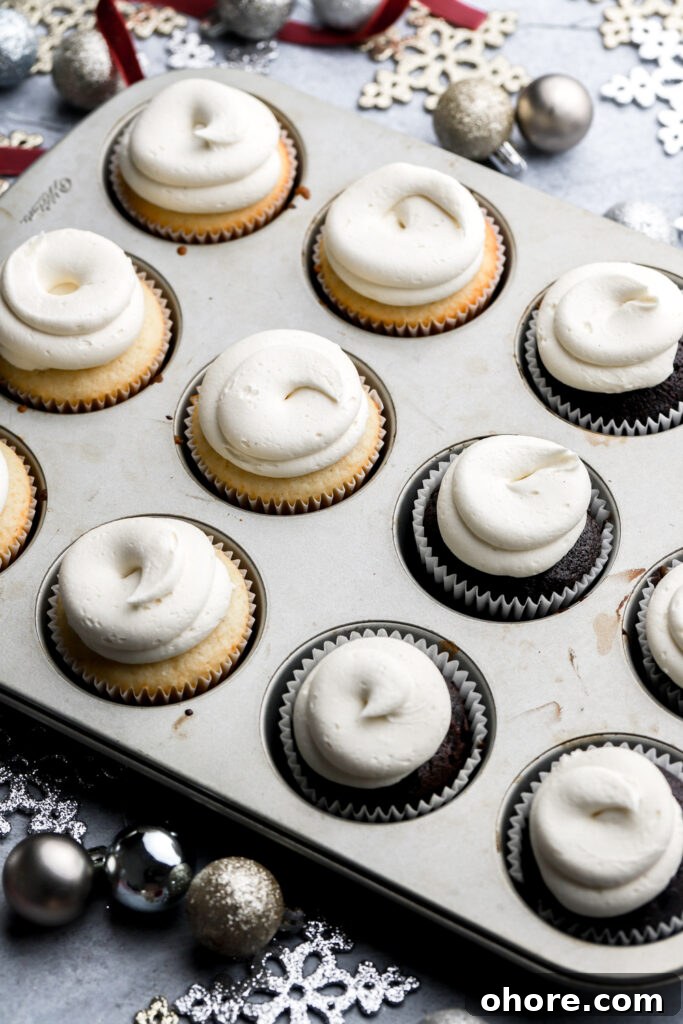 Refreshing Peppermint Cupcakes Recipe with Creamy Frosting 9 frosted cupcakes