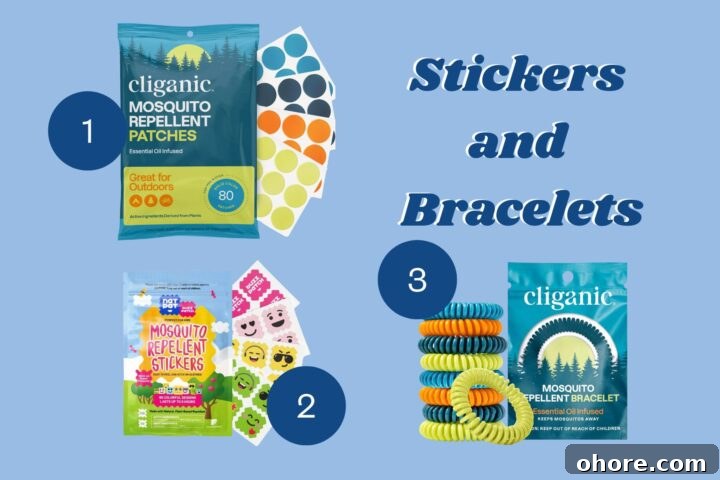 Mosquito Survival Guide: Teri’s Expert Tips for Avoiding Bites 10 Mosquito repellent patches and stickers with colorful designs for kids and outdoor protection.
