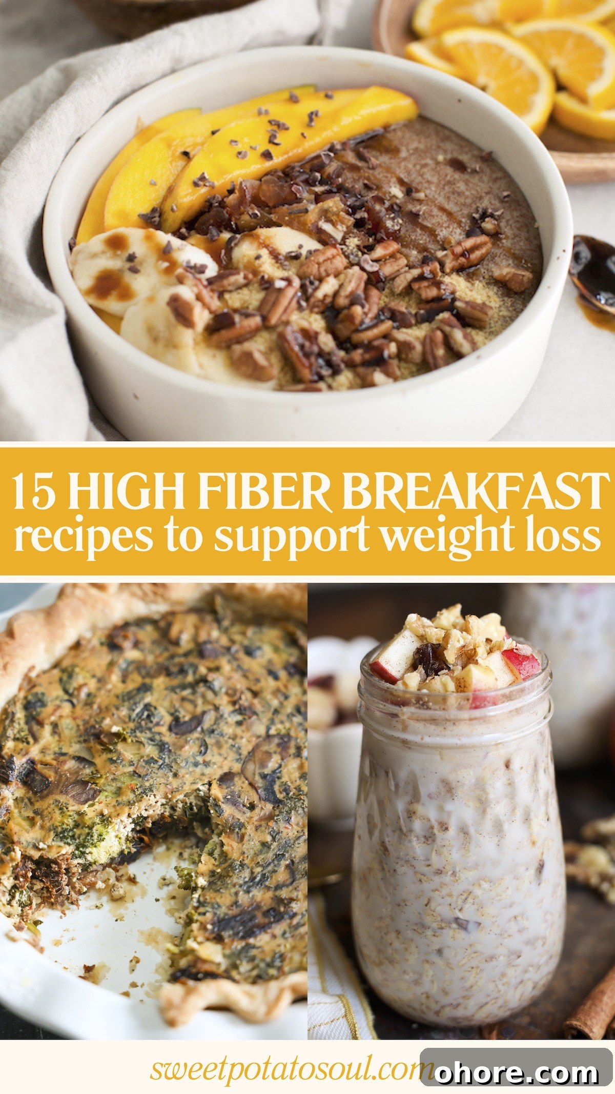 high fiber breakfast pinterest graphic 