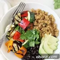 Grilled Veggie Enchilada Bowls with Chipotle Lime Rice 2 These grilled vegetable enchilada bowls are a fun and fresh take on classic enchiladas! Healthy, light and packed with flavor!