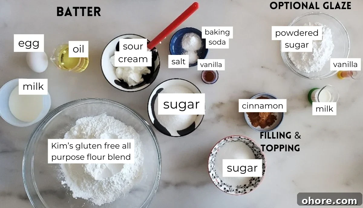 ingredients measured out and labeled on white marble.
