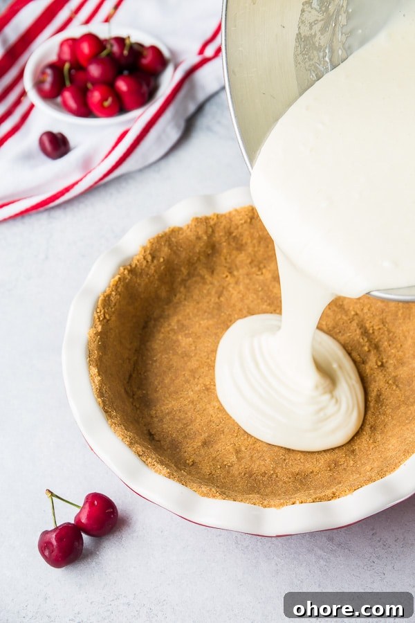 Homemade Cherry Cheesecake Pie Recipe with Creamy Filling 5 Cherry pie filling