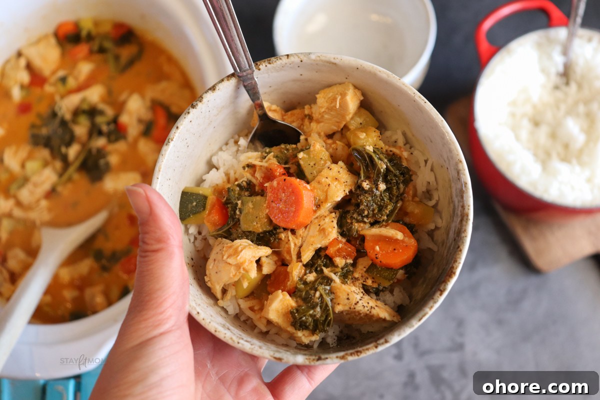 Thai Peanut Chicken Curry — Slow Cooker & Instant Pot Recipe 2 Thai peanut chicken curry