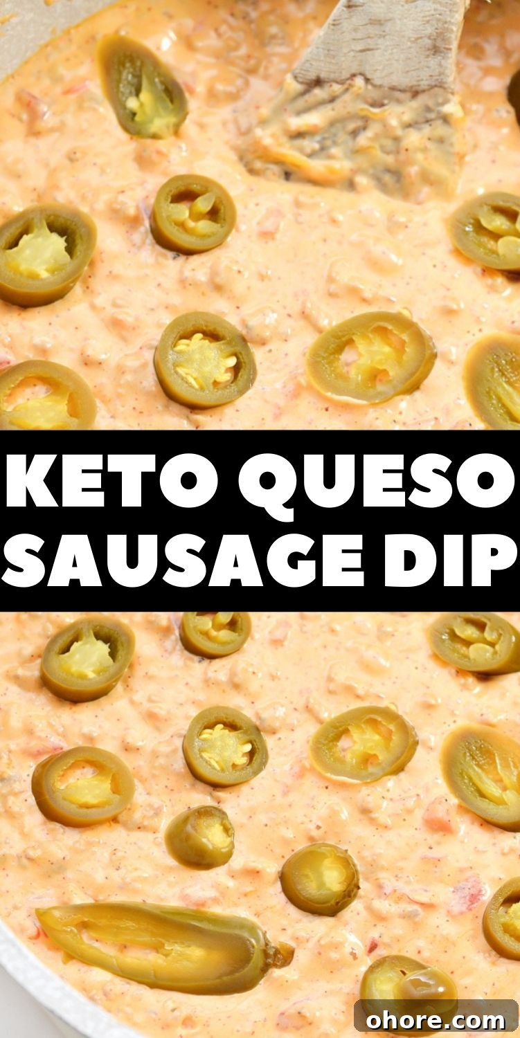 Keto Queso Dip With Sausage