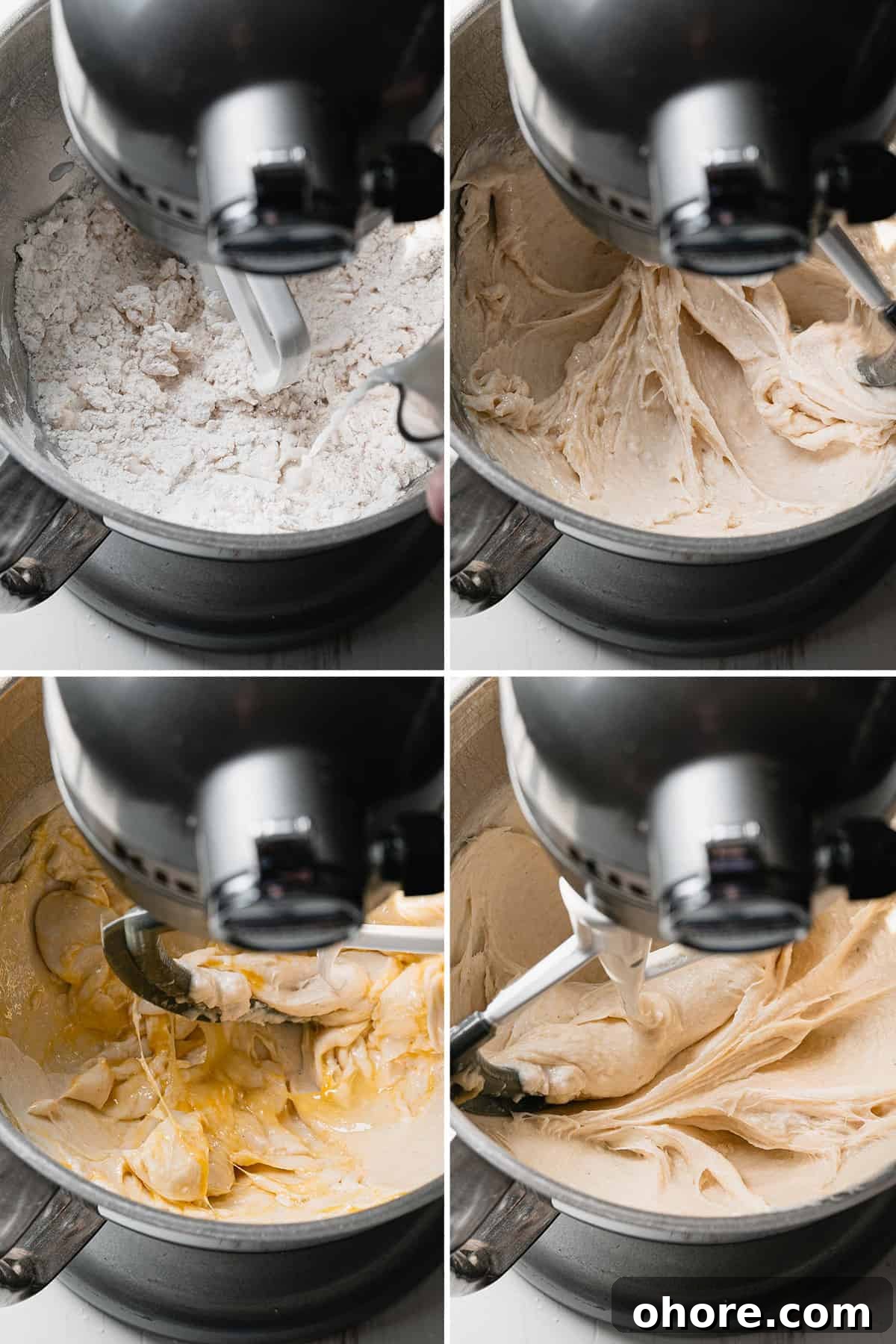 Soft Gluten-Free Dinner Rolls Recipe — Classic Homemade Rolls 6 Dough mixing in silver kitchenmaid stand mixer.