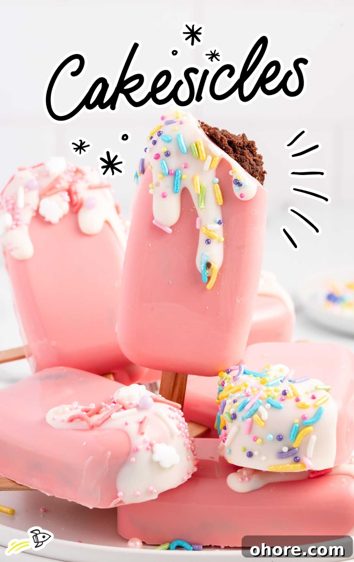 Cakesicle Recipes: How to Make Frozen Cake Pops at Home 2 close up shot of Cakesicles on a plate