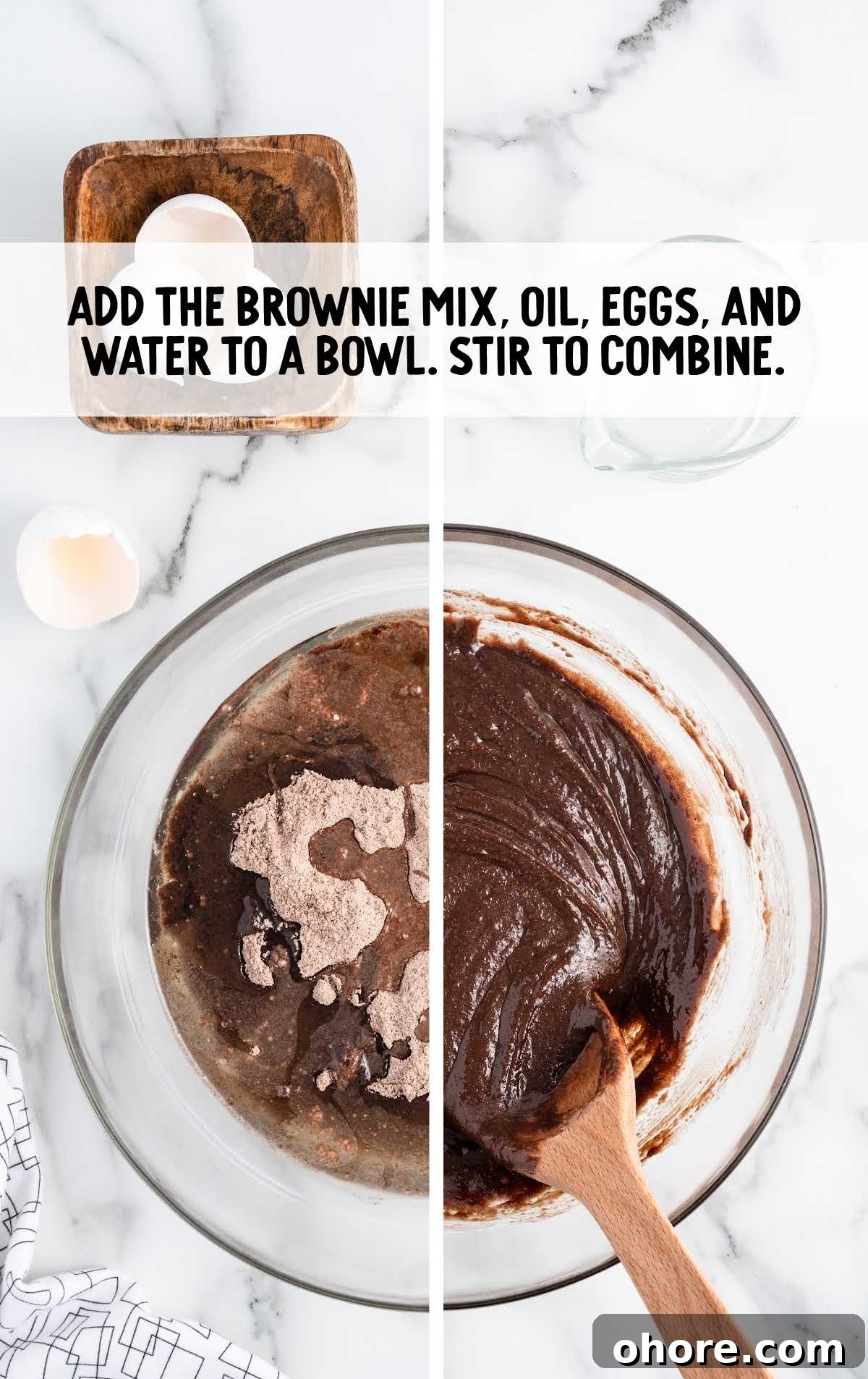 Cakesicle Recipes: How to Make Frozen Cake Pops at Home 4 brownies mix, eggs, oil, and water added to a bowl