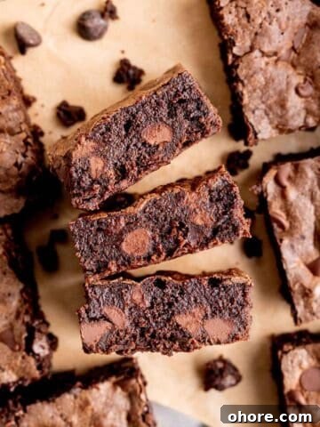 Top view of sourdough brownies.