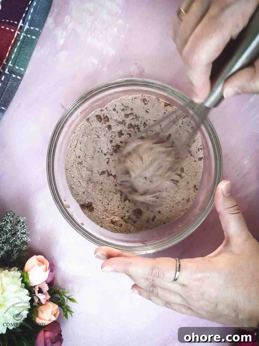 Whisk together the dry ingredients.