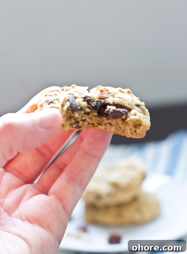 Chewy Oatmeal Cookies with Peanut Butter, Raisins & Chocolate Chips 3 These Oatmeal Raisin Peanut Butter Chocolate Chip Cookies are a yummy sweet and salty treat with lots of texture. Make a batch of these cookies and share them with the ones you love.