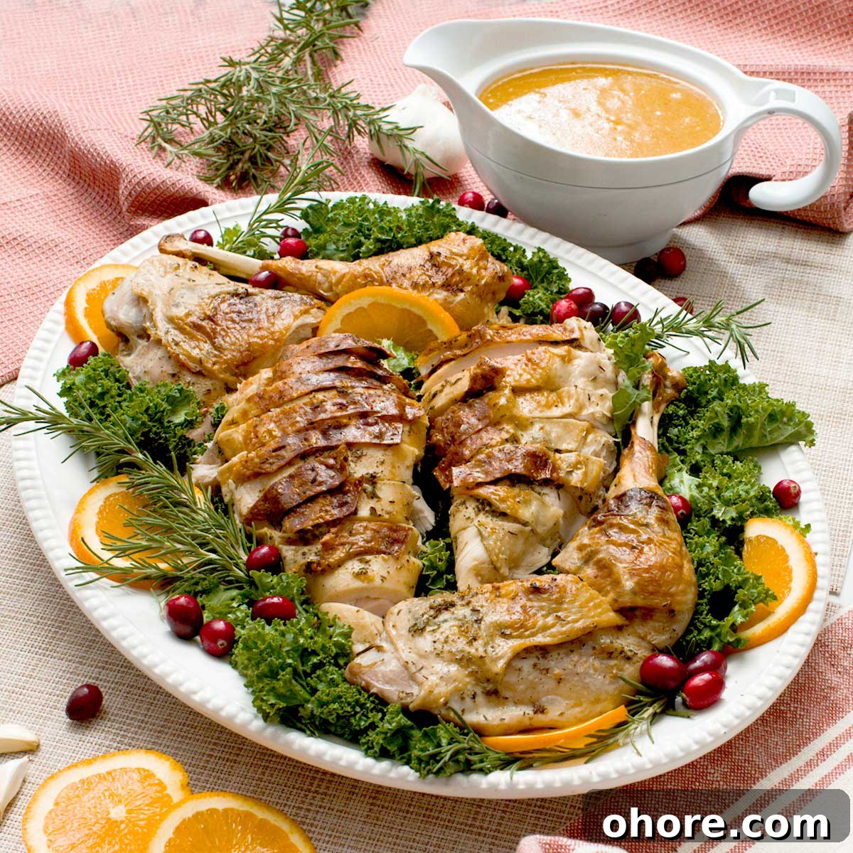 Stovetop Dutch Oven Shredded Chicken Recipe 12 A crispy spatchcock turkey with gluten-free gravy on a serving platter.