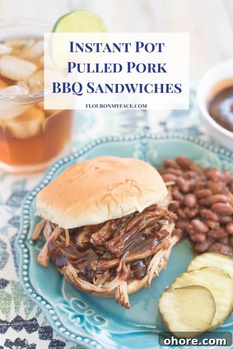 Instant Pot Pulled Pork Barbecue Sandwiches Instant Pot Pulled Pork recipe for barbecue pulled pork sandwiches