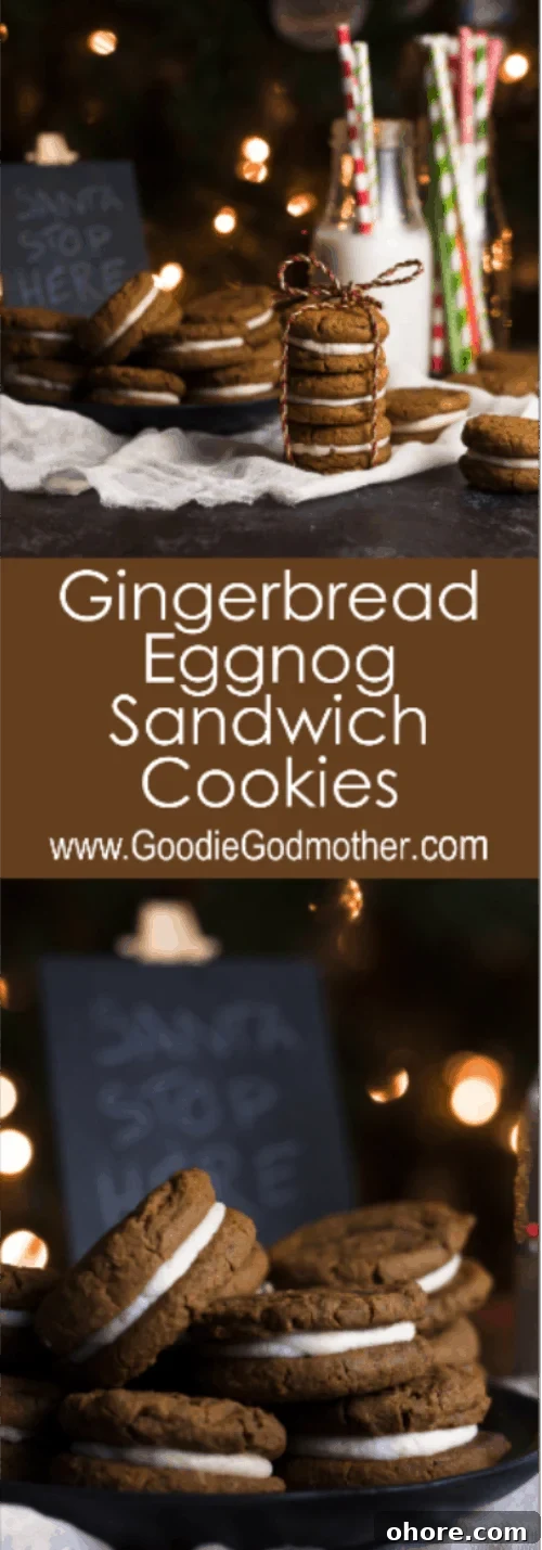 Illustration for eggnog gingerbread cookie recipe.
