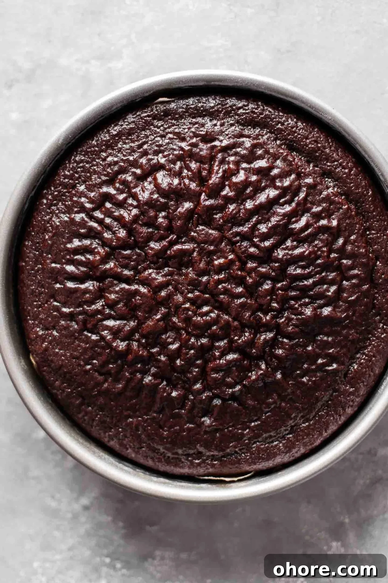 Decadent Hot Chocolate Poke Cake Recipe for Chocolate Lovers 5 baked hot chocolate cake in cake pan