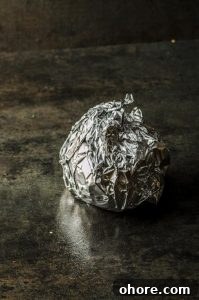 A beet Wrapped in aluminum foil