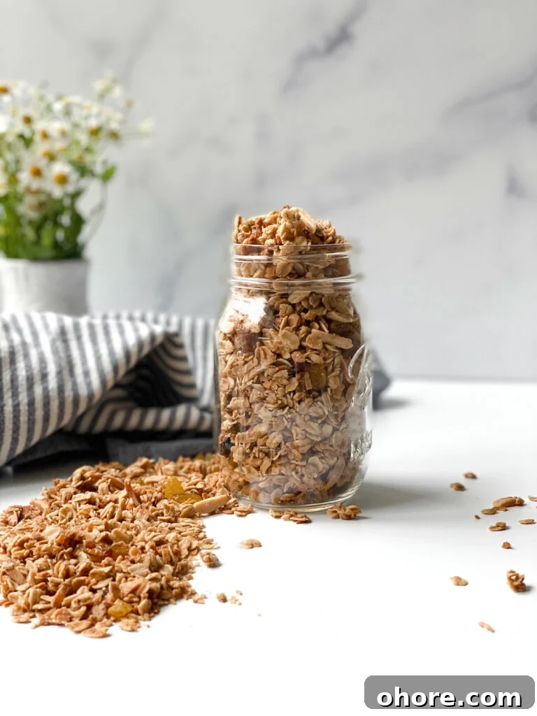 Almond Coconut Granola Recipe with Crunchy Clusters 3 Close-up of granola in a bowl