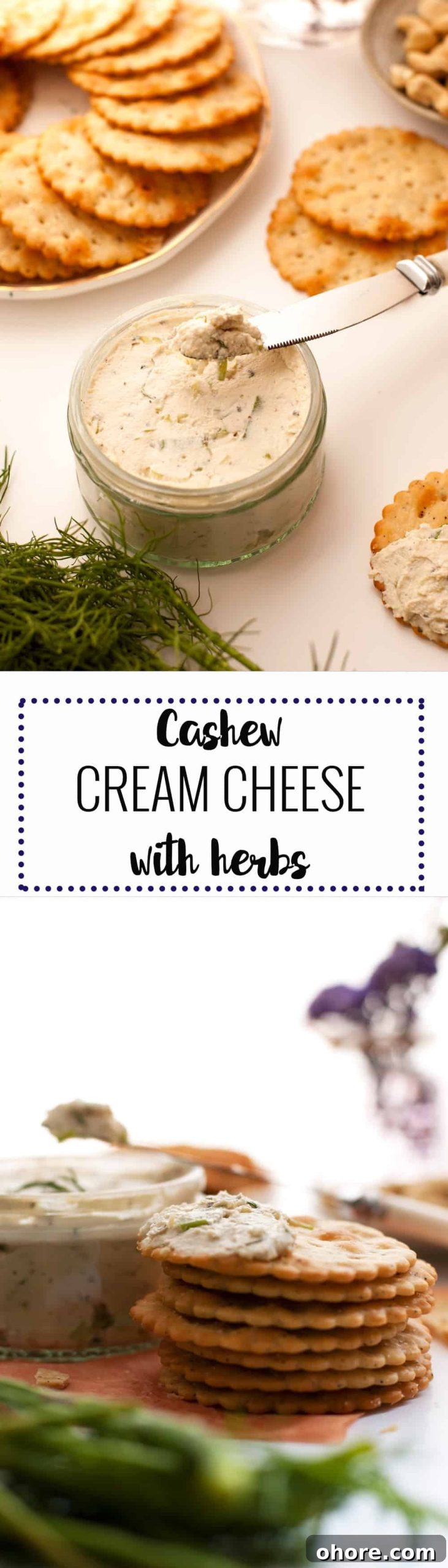 Herbed Cashew Cream Cheese Recipe for Spreads and Dips 7 Delicious cashew cream cheese, stuffed with herbs, full of great flavors! Super easy to prepare, non dairy and vegan. | annabanana.co