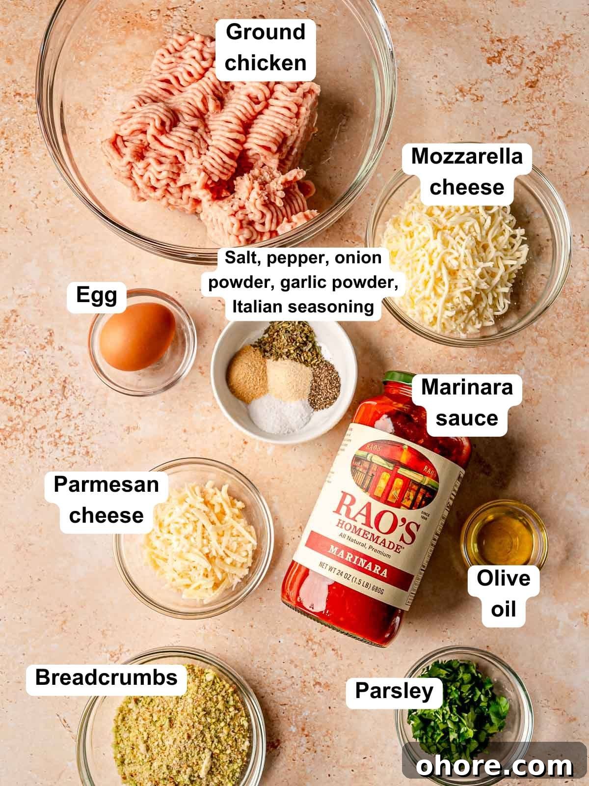 Baked Chicken Parmesan Meatballs Recipe That Melts in Your Mouth 3 Ingredients in baked chicken parmesan meatballs.