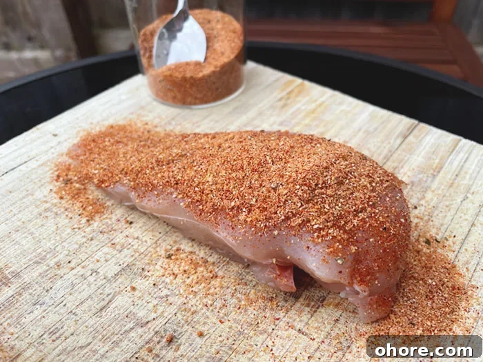 Smoke Boneless Skinless Chicken Breast in an Electric Smoker 4 sweet bbq dry rub on raw chicken breast before cooking electric smoker
