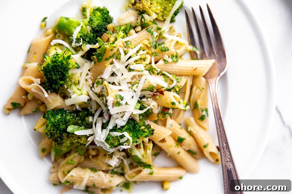 Broccoli Pasta Kids Will Actually Love: Creamy Weeknight Recipe 3 Broccoli pasta on plate with grated Pecorino cheese