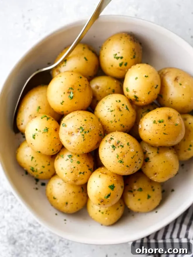Crispy Oven-Fried Chicken Recipe: Juicy, Golden, and Tender 11 buttery boiled potatoes in a serving bow