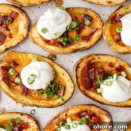 Baked potato skins recipe.