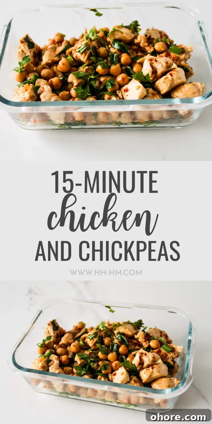 15-Minute Spicy Chicken and Chickpea Skillet (High-Protein, GF) 11 15-minute healthy chicken recipe - chicken and chickpea stir-fry