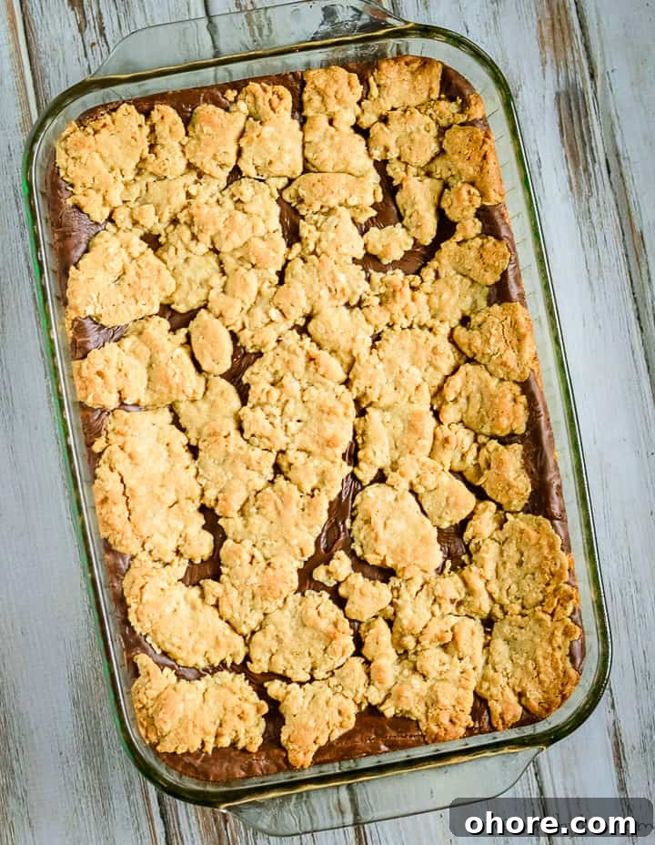 pan of oatmeal fudge bars