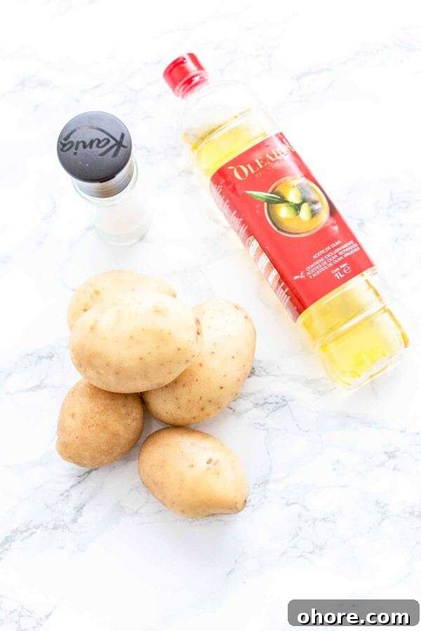Ingredients to make roasted potatoes in the pressurecooker.