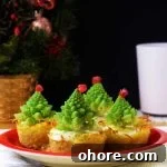 Christmas Tree Mini Quiches Served and Ready for Christmas