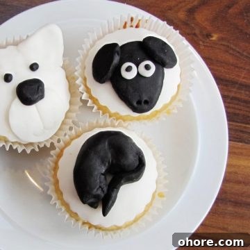 Monochrome Animal Cupcakes: Stylish Black & White Designs 3 Polar bear, sheep and cat cupcakes